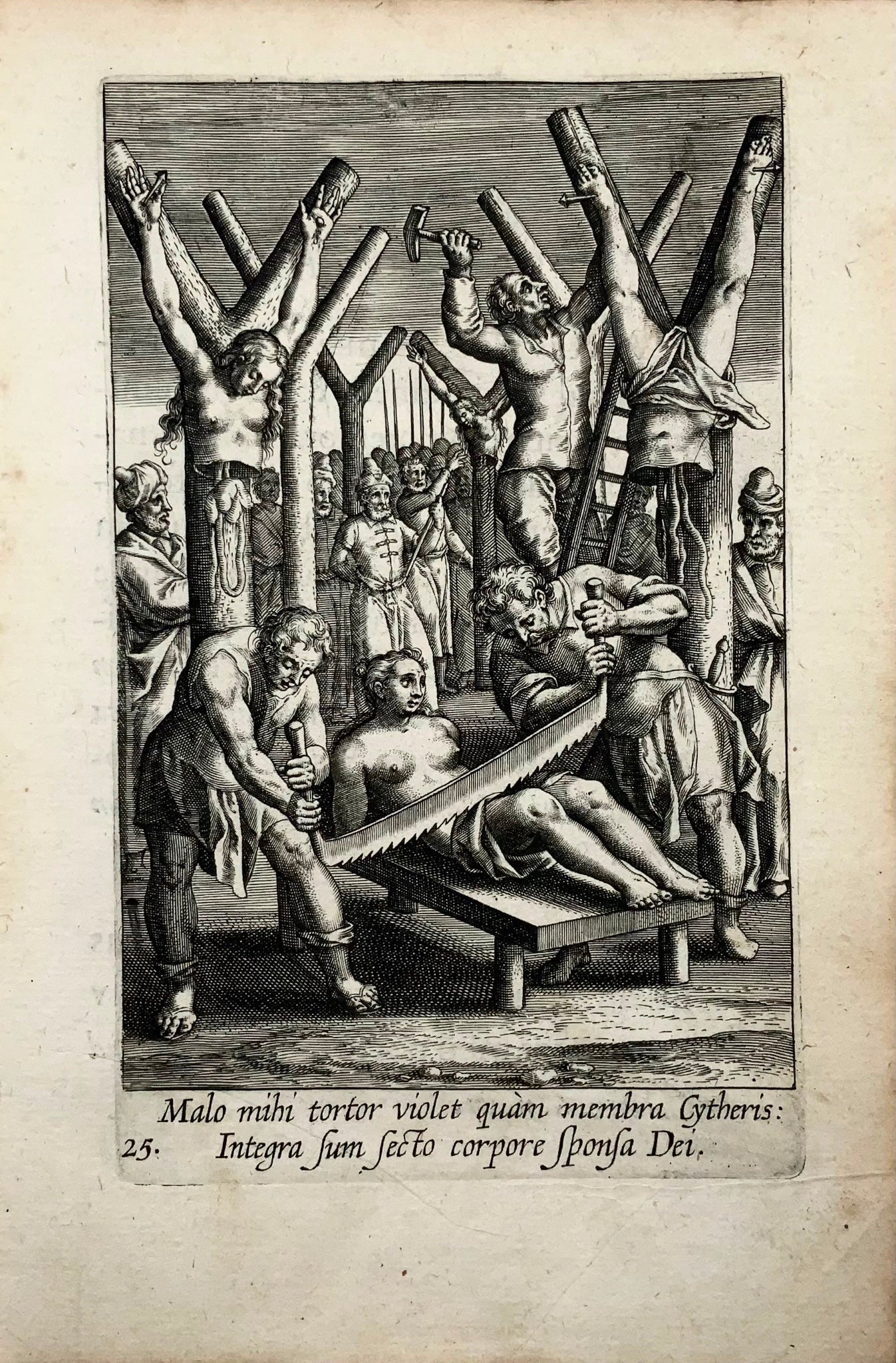 1608 Torture, crucifixion, Adriaen Collaert, master engraving, religious art