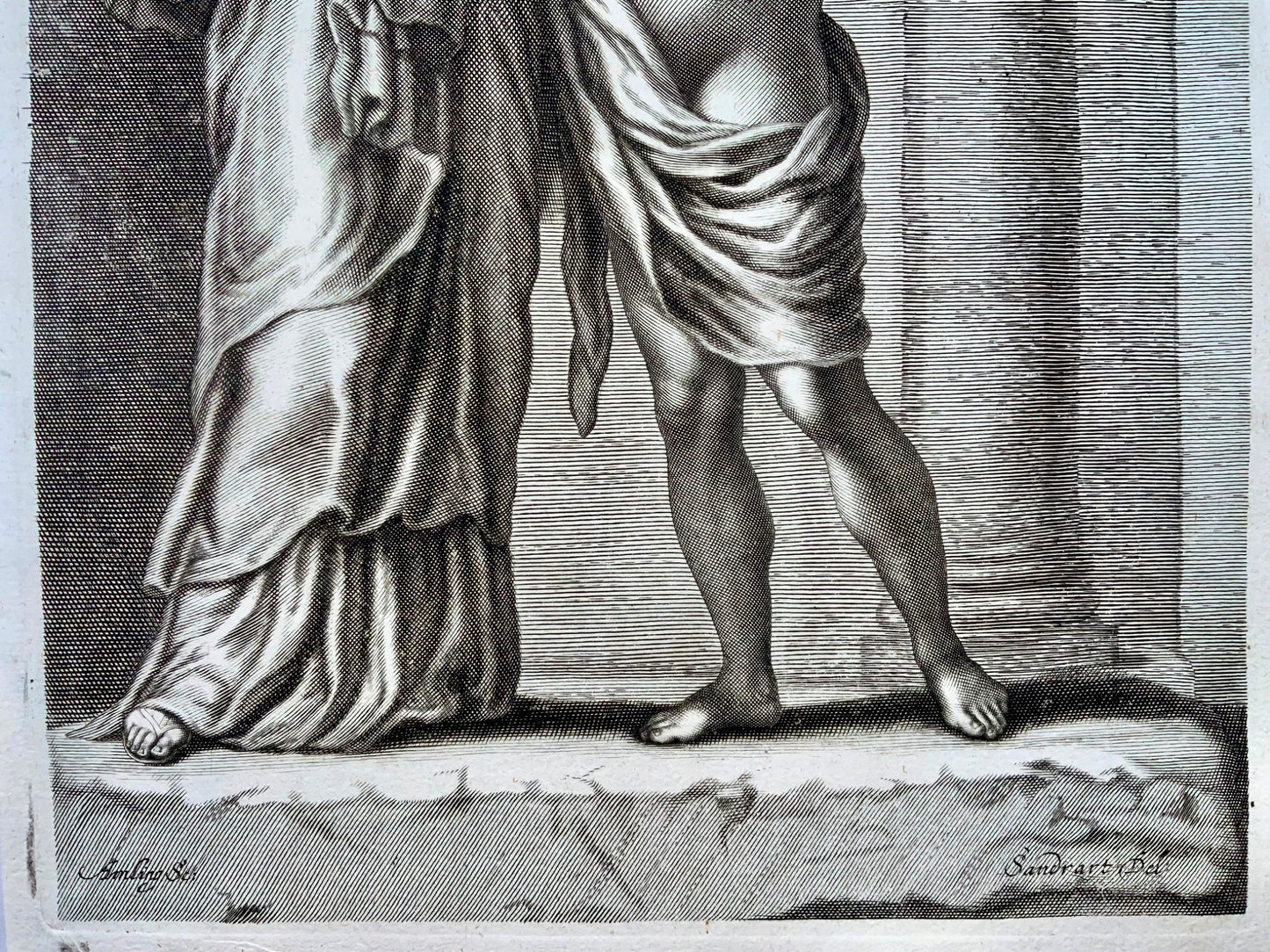 1676 Aurelius & Lucius Verus, J.J. Sandrart del., Amling sc., folio engraving, classical art