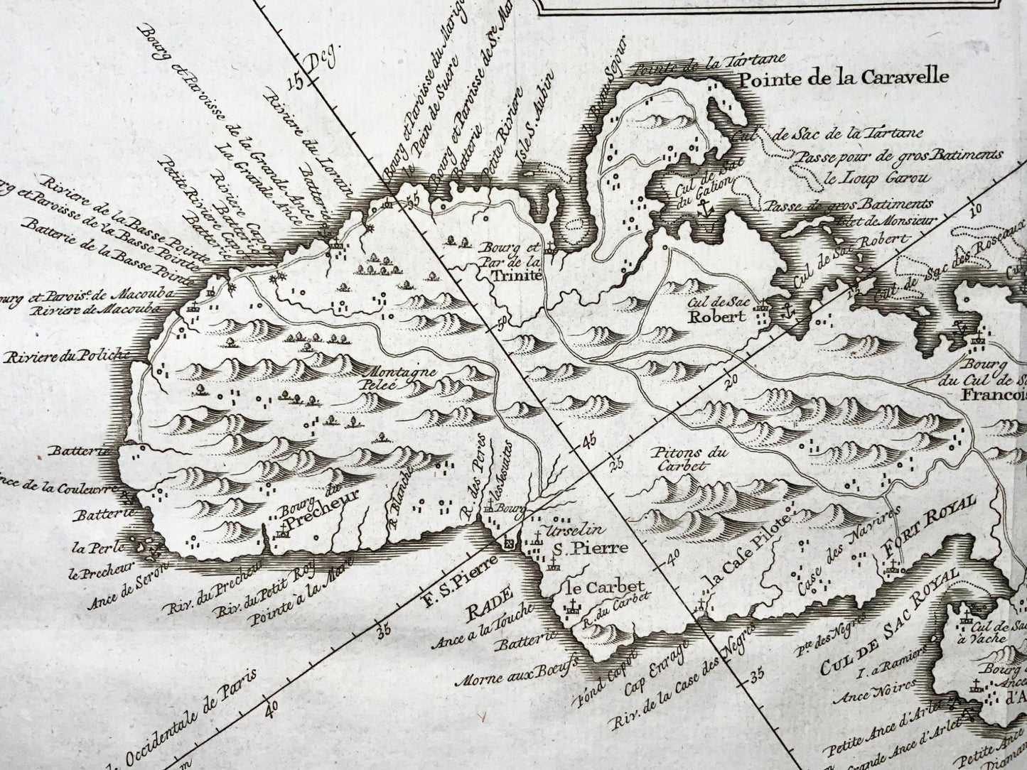 1776 A. Krevelt, Bellin, Isle de Martinique, Pirate haven, map