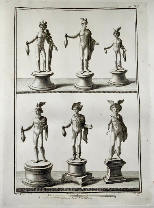 1757 Boilly after Vanni, Roman Statuettes, Hermes, Mercury, 51cm