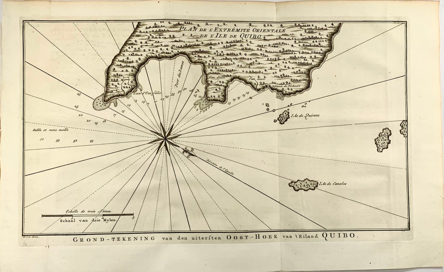 1757 Schley, Plan de… l’lle de Quibo [Coiba Island], Panama, map