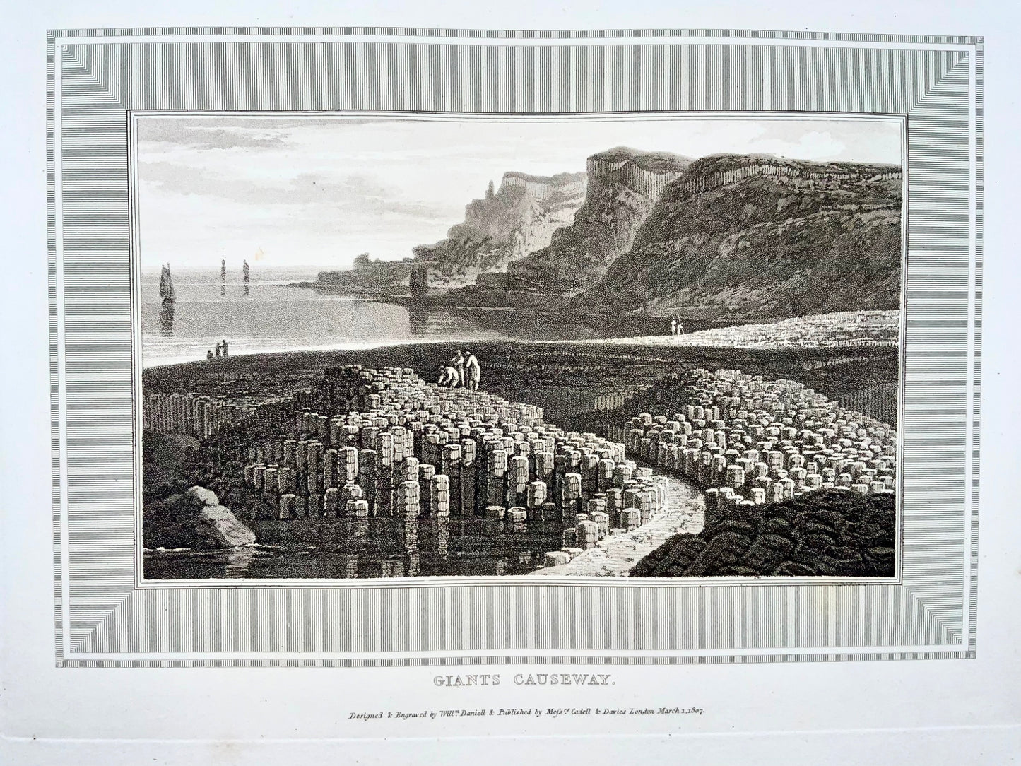 1807 Giants Causeway, William Daniell, aquatint, folio