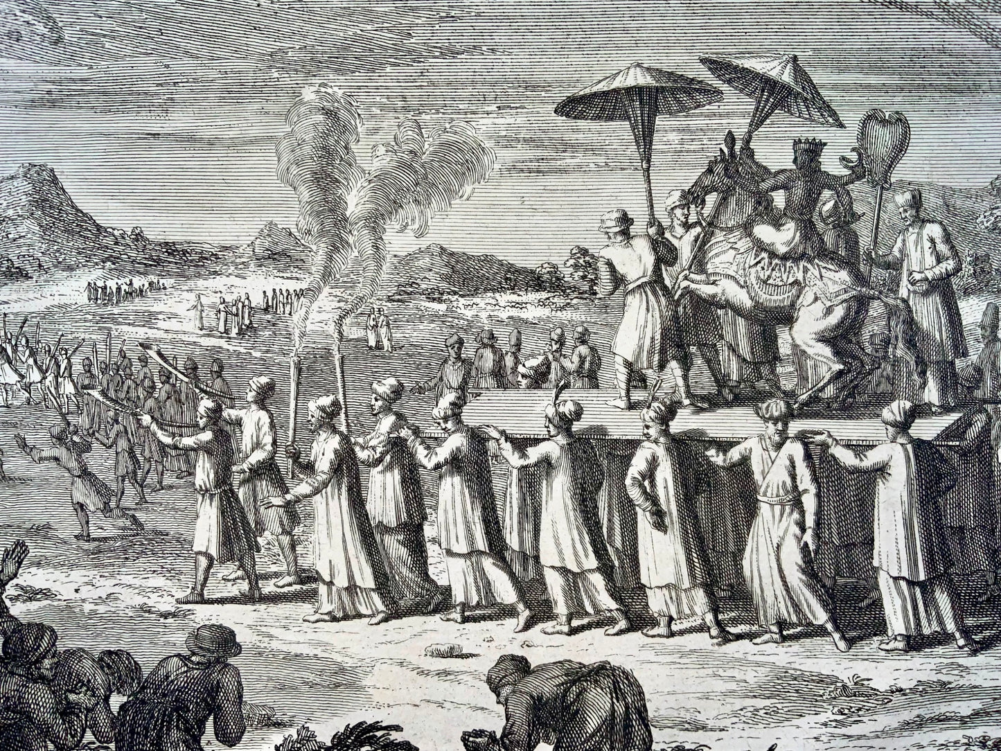 1723 Procession de Witsnou, Hinduism, Bernard Picart, copper engraving