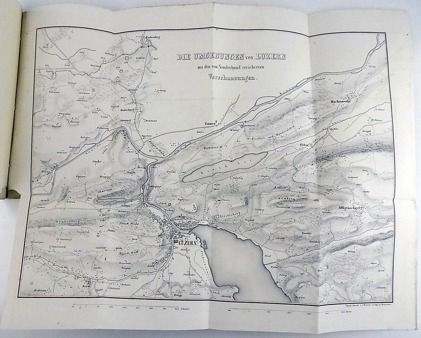 1848 Dufour, G. H.; Military analysis - Sonderbund of 1847 - Switzerland - Book