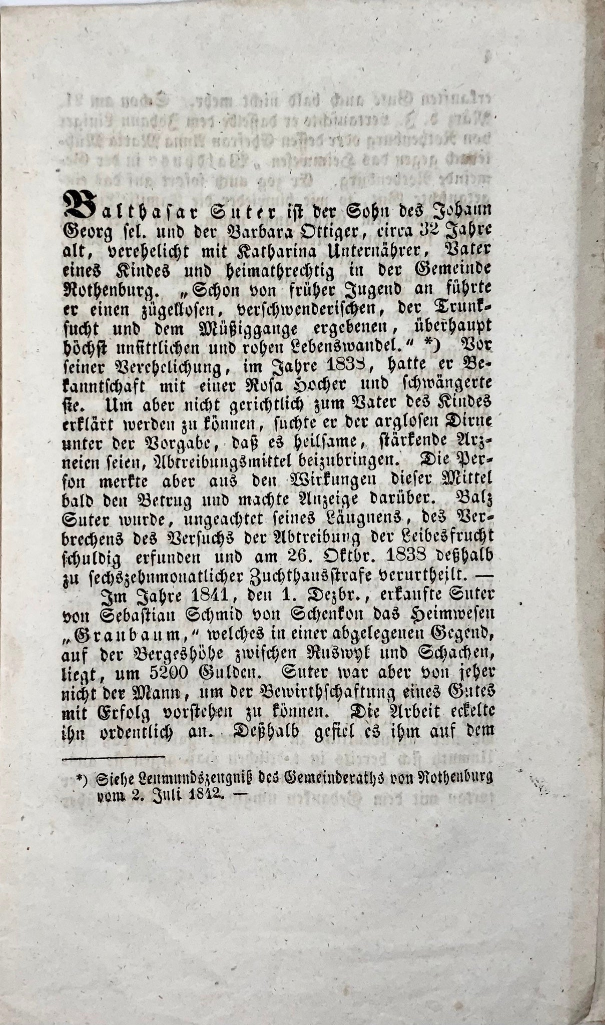 Biographie d'exécution de 1844, Bath. Suter, meurtre et pyromane, Suisse