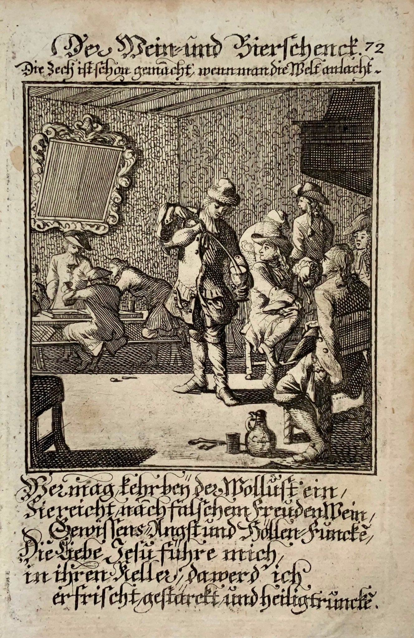 1711 Caspar Luyken, propriétaire, auberge, vin, bière, gravure, métiers