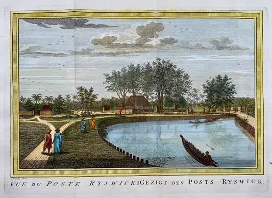 1756 J. van Schley ; Indonésie, Java, Jakarta - Vue du Poste Ryswick - Voyage