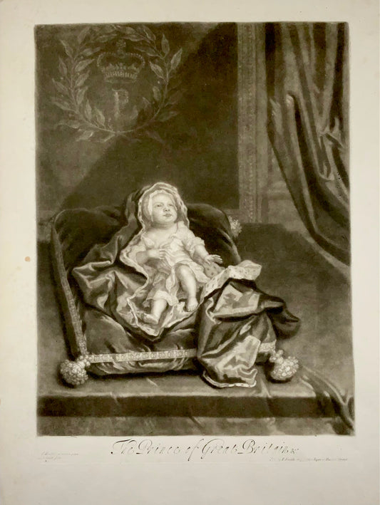 1688 vers. Dieu. Kneller d'après J. Smith, Portrait de James Stuart, le vieux prétendant