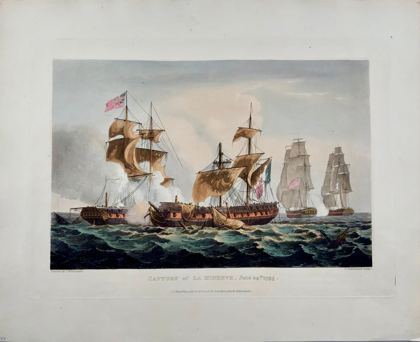 1816 Whitcombe; Sutherland - Maritime: Capture of LA MINERVA Revolutionary Wars - Warships