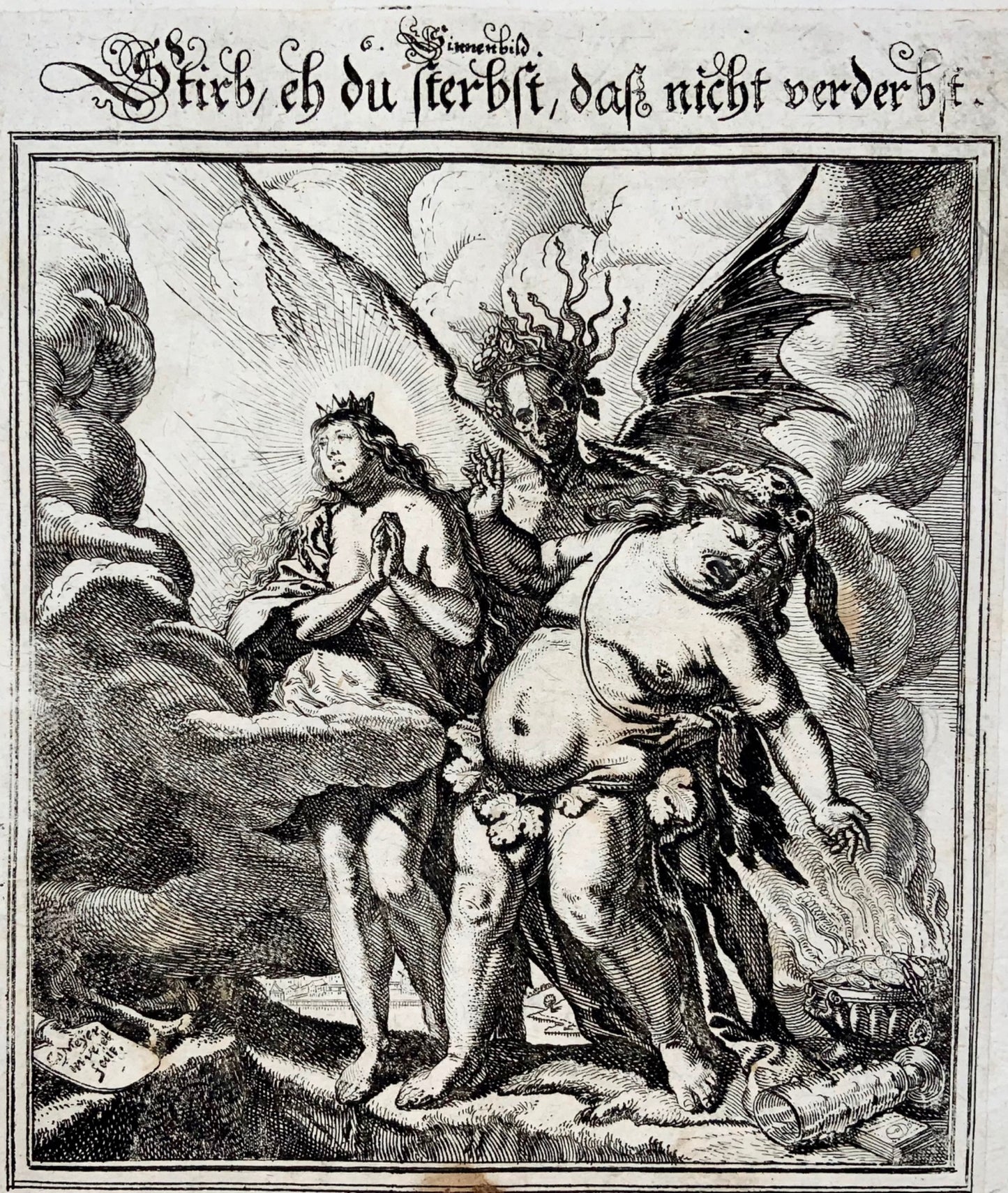 1655 Broadside Dance of Death, “Stirb…”, Conrad Meyer, Master Engraving