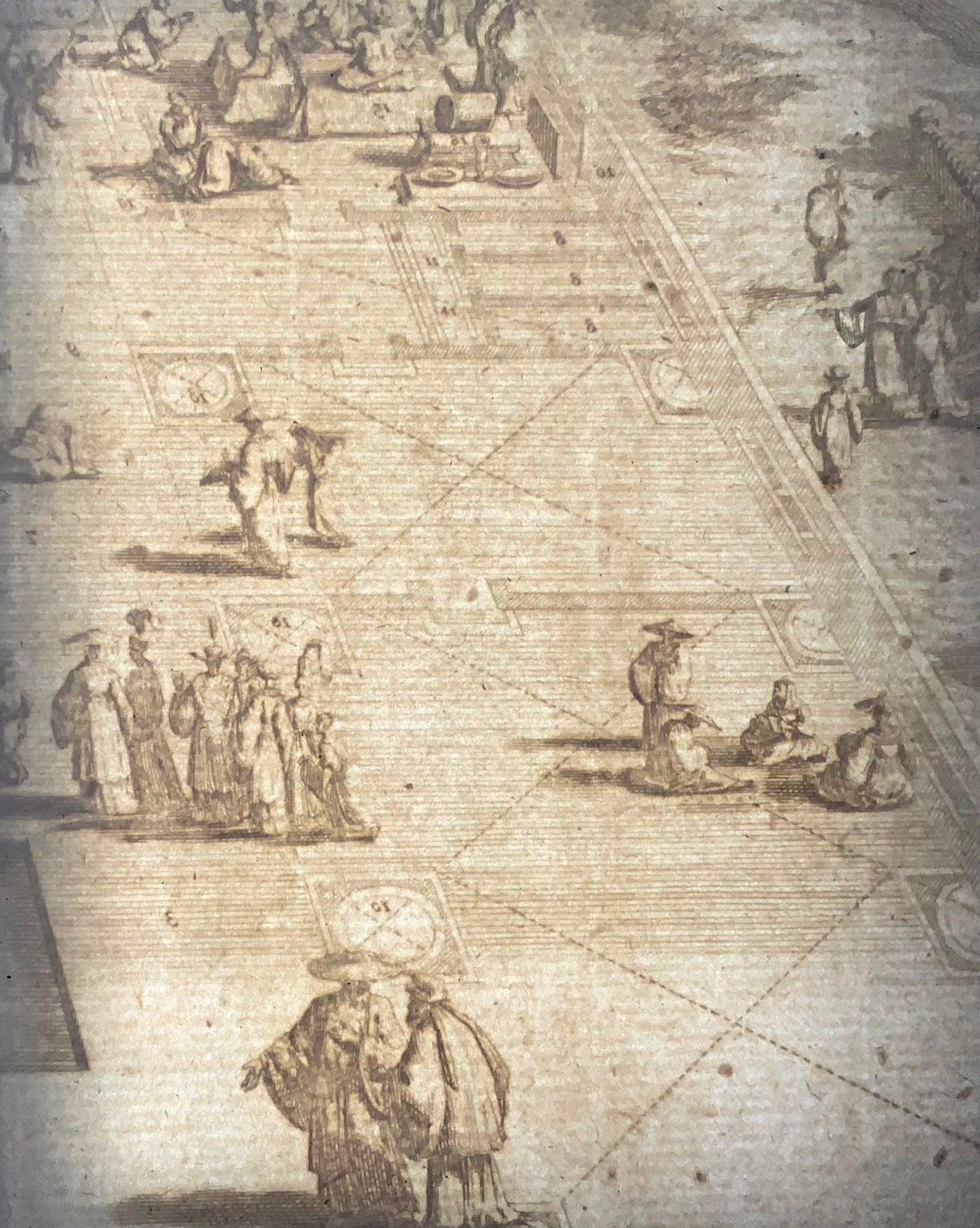1728 B. Picart, Grande Pagode de Chine, gravure double in-folio, topographie étrangère