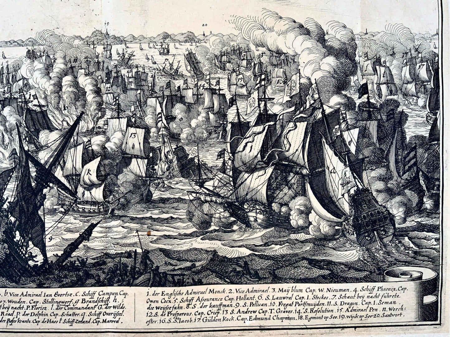 1655 Mattheus Merian, Naval Battle, First Anglo Dutch War