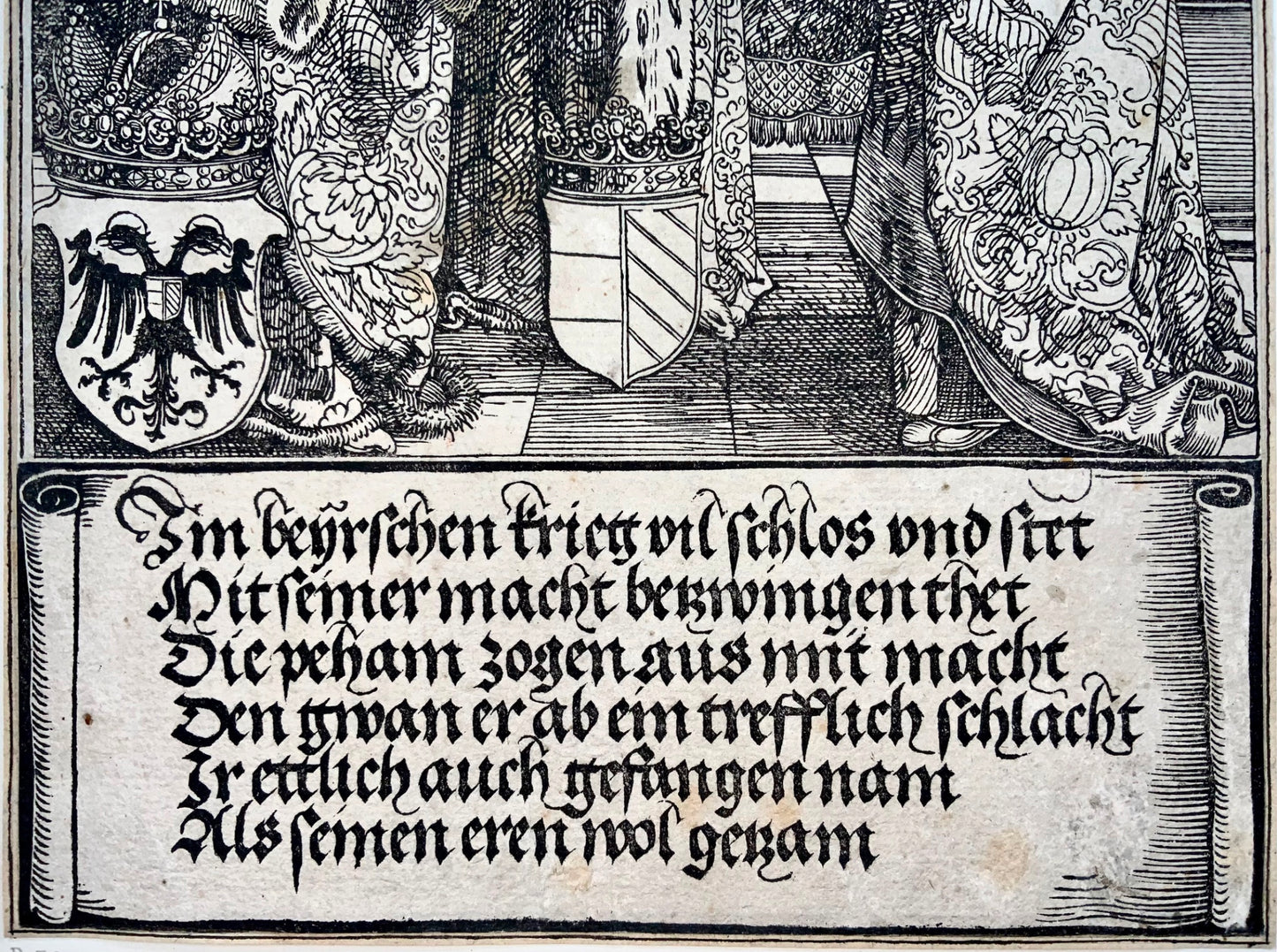 1515 Albrecht Durer (b1471) Emperor Maximilian, Marriage woodcut, Triumphal Arch