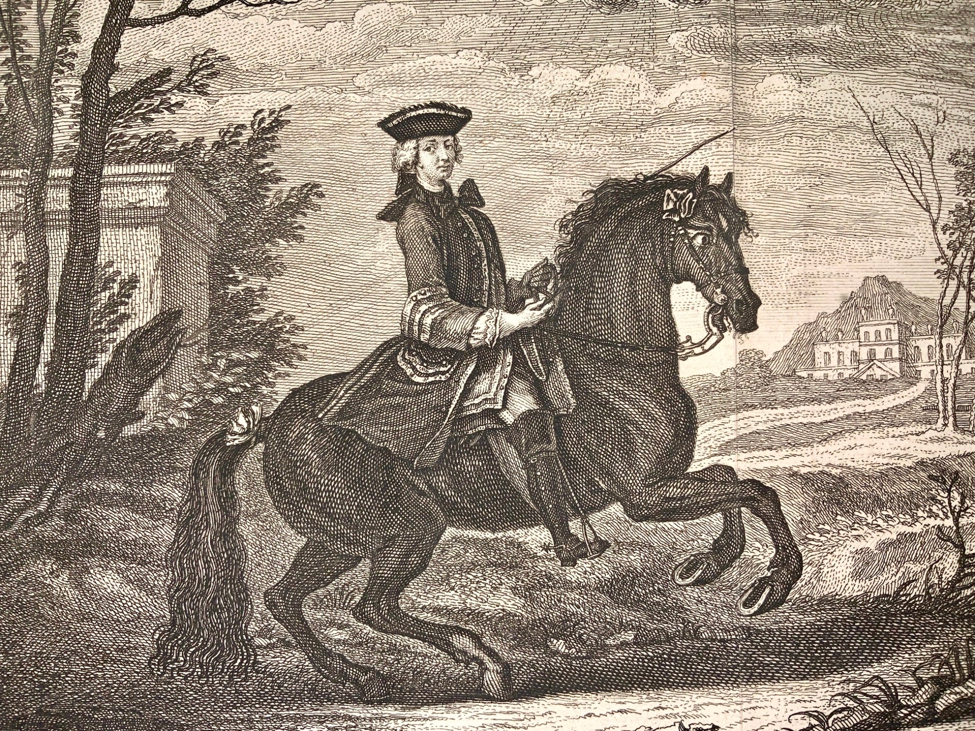 1752 J. R. Rindinger (after) - Le Galop - Cheval  EQUESTRIAN Dressage - Sport - engraving