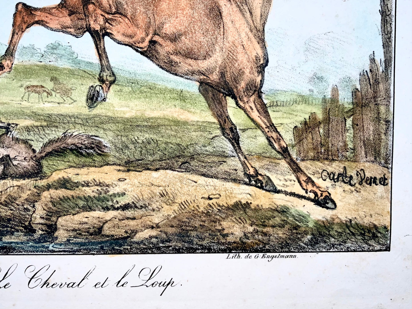 Carle Vernet (1758-1835) - INCUNABULE DE LITHOGRAPHIE G. Engelmann - Cheval Renard