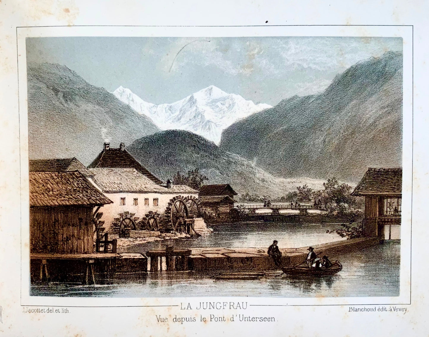 1850 Souvenir album, 19 toned lithographs of Bernese Oberland, Switzerland