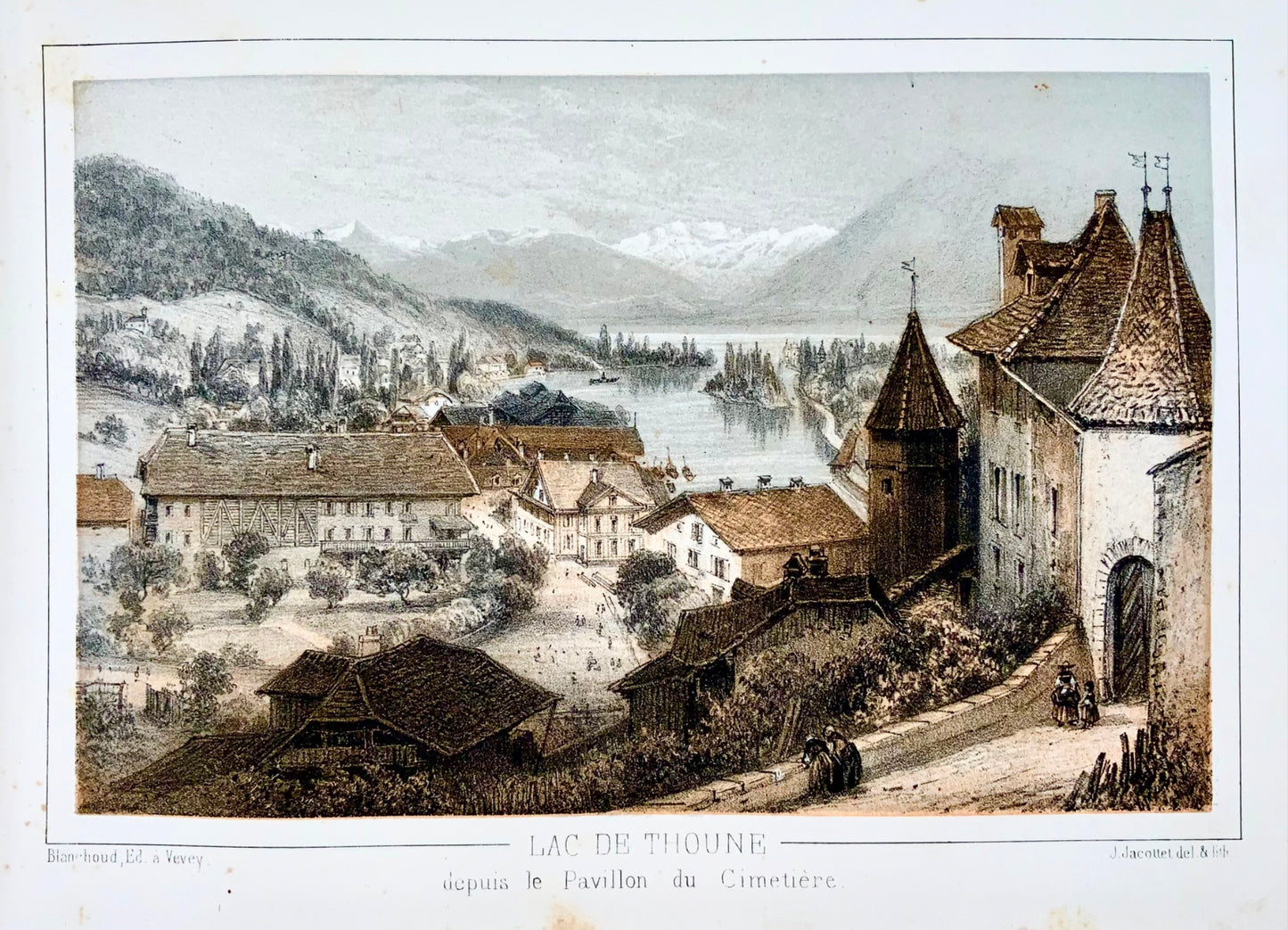 1850 Souvenir album, 19 toned lithographs of Bernese Oberland, Switzerland