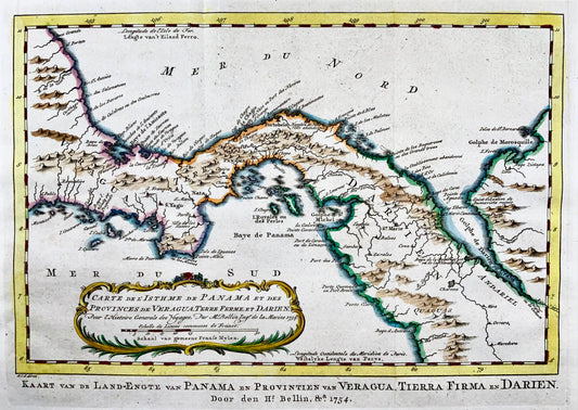 1754 Schley, Bellin, map of Panama, Gulf of Darien, Central America