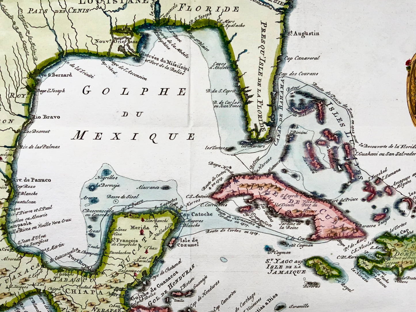 1754 Bellin, Schley, Floride, Louisiane, Caraïbes, Mexique grande carte