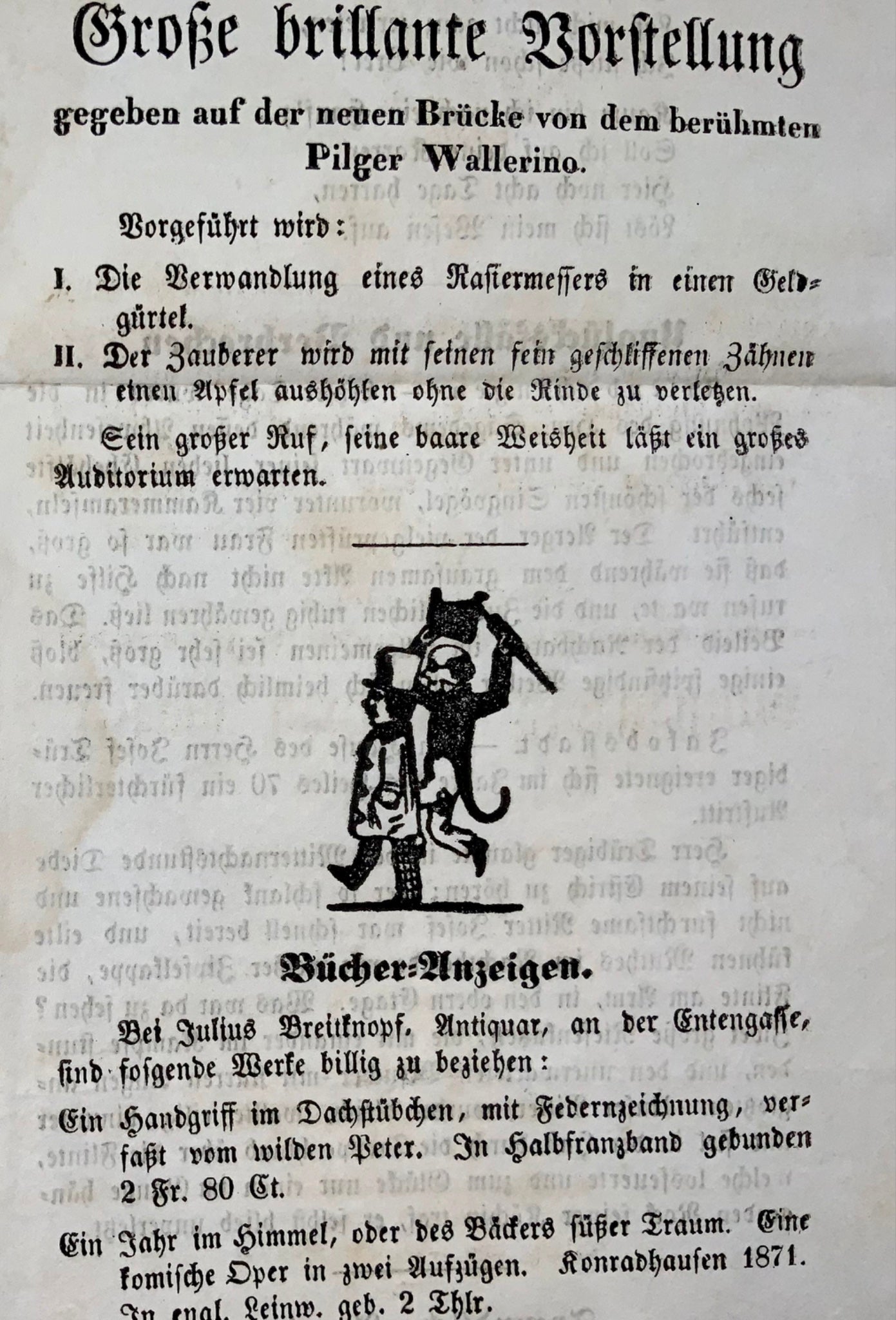 1871 Carnival newspaper ‘Die Laterne”, Lucerne, Switzerland