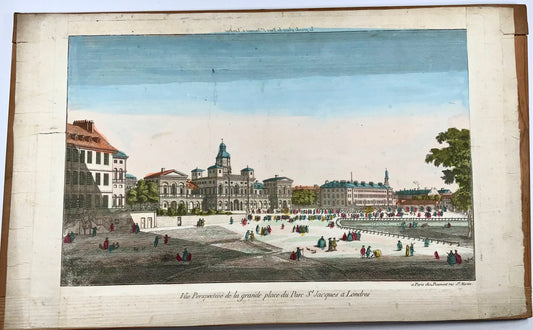 1768 LONDRES : Daumont Horse Guards Parade Impression optique [recto Vue de Frankfort] - Topographie