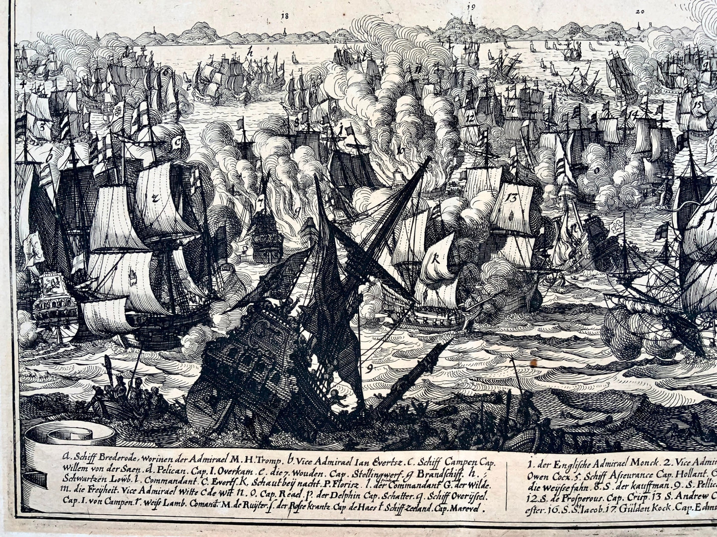 1655 Mattheus Merian, bataille navale, première guerre anglo-néerlandaise