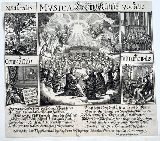 1710 Jean. Meyer, Broadside dédié à la Musique, à l'Art du Chant, à la composition