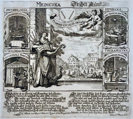 1710 Joh. Meyer, Broadside dedicated to Medicine, ‘Die Heil Kunst’