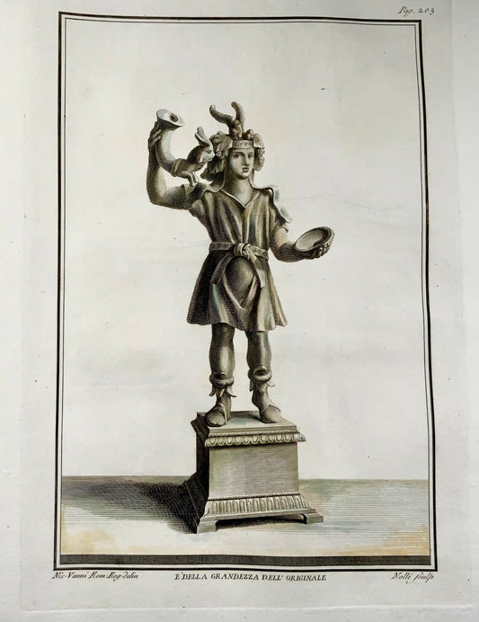 1757 Carlo Nolli d'après Vanni, Statuette romaine, Lar diety de la maison et de la famille, 51 cm