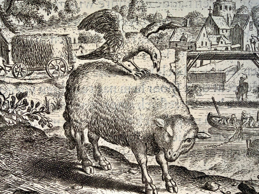 1617 Gheeraerts, Maître Gravure, Ésope : Le Corbeau et le Mouton, Fable