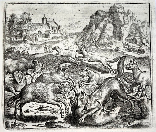 1617 Gheeraerts, Maître Gravure, Ésope : Les Loups et les Moutons, Fable