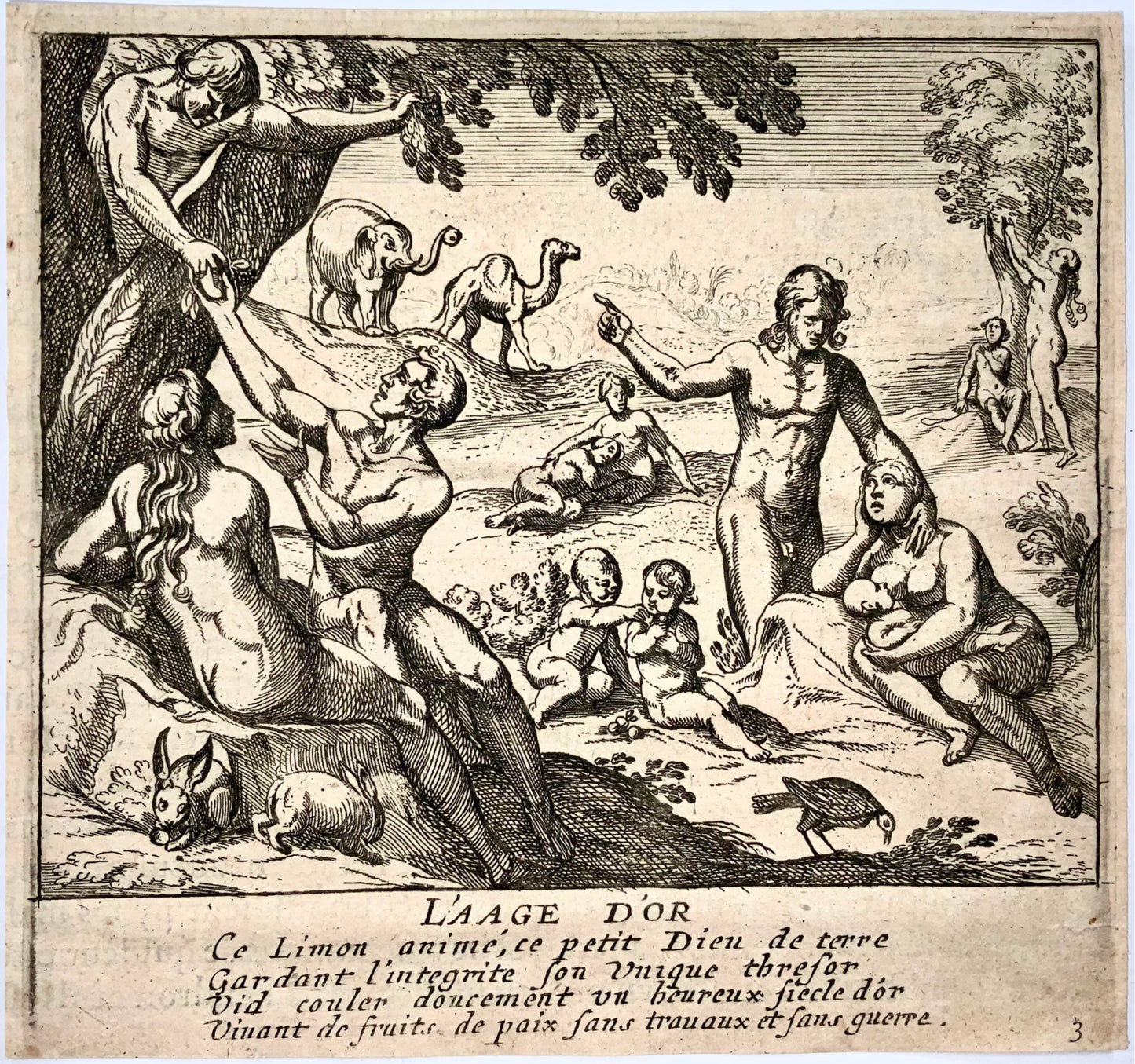 1622 l'âge d'Or (Aetas Aurea), after Ant. Tempesta; Master Engraving