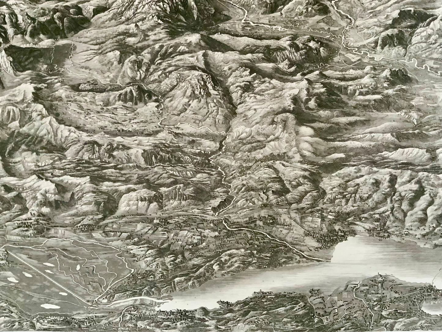 1831 Atlas des Alpes, Suisse, Delkeskamp, ​​9 aquatintes dans un dossier cartonné
