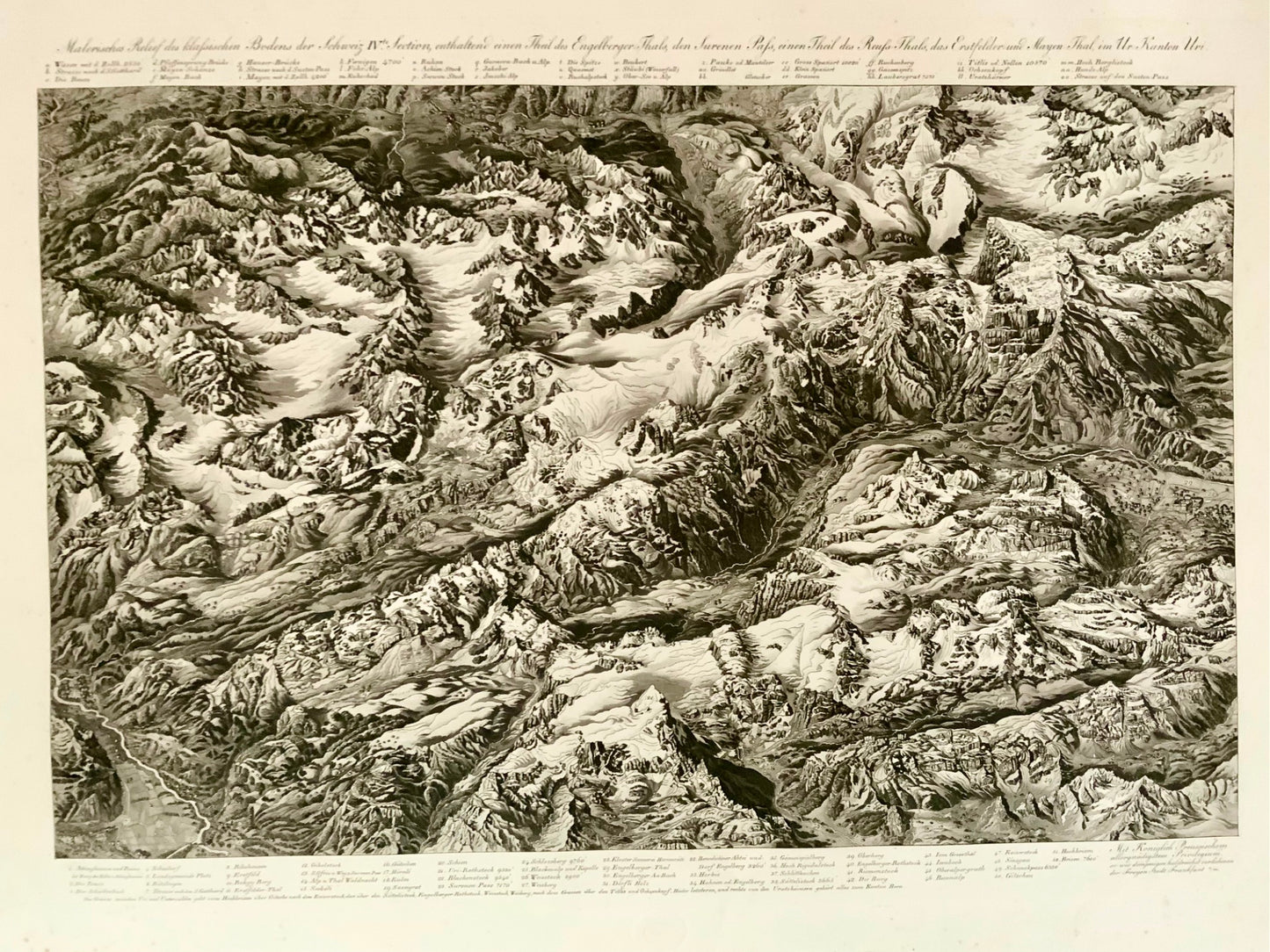 1831 Atlas des Alpes, Suisse, Delkeskamp, ​​9 aquatintes dans un dossier cartonné