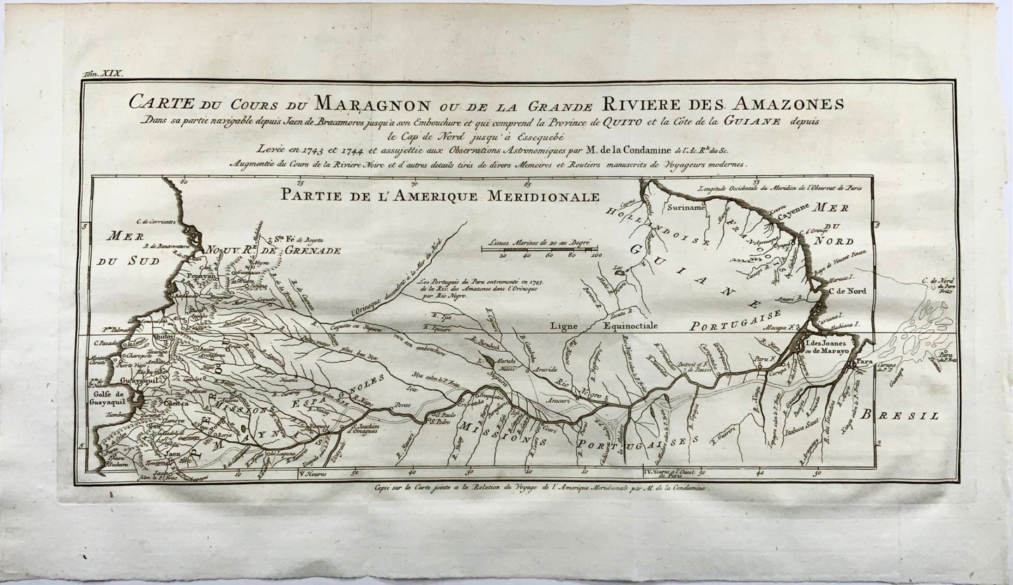 1772 Condamine, Map of the Amazon River, South America