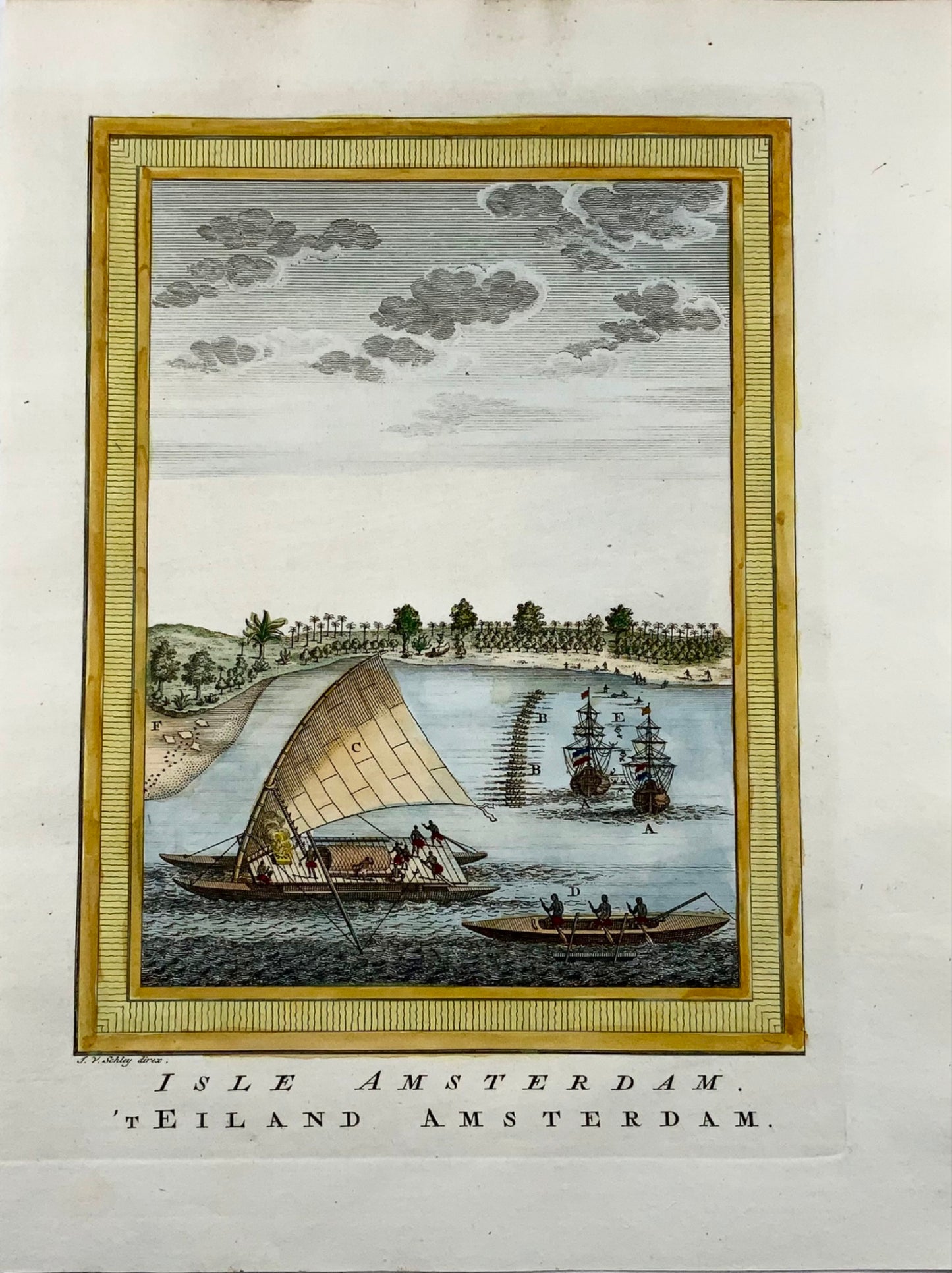 1759 Abel Tasman à Tongatapu, Tonga, Pacifique, Schley, carte, voyage