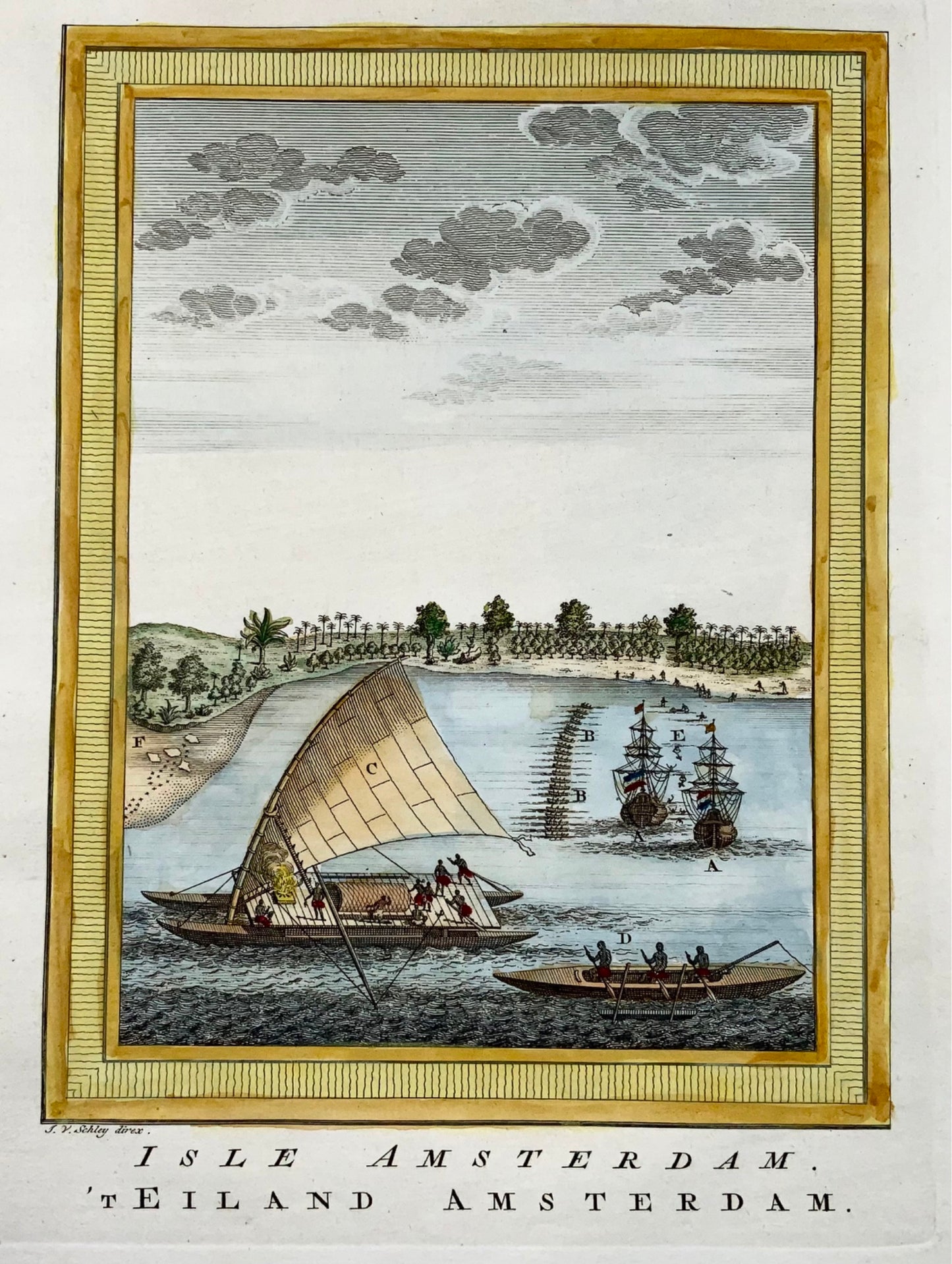 1759 Abel Tasman at Tongatapu, Tonga, Pacific, Schley, map, travel