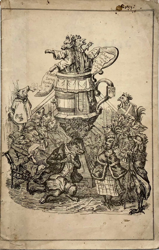 1845 Pamphlet anti-jésuite radical suisse, couverture satirique, « Père Incognitus »