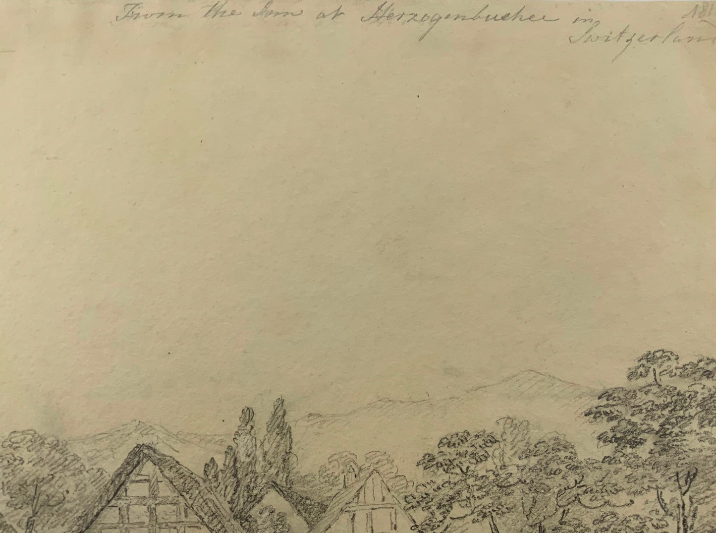 Dessin au crayon de 1816 de Herzogenbuchsee en Suisse